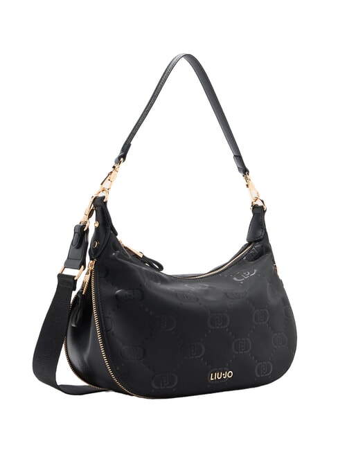 KALISKA Bolso hobo mediano de nailon NEGRO - Bolsos Mujer