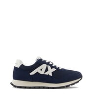 ARMANI EXCHANGE DROP MICROSUEDE Zapatillas con logotipo en contraste azul marino+blanco roto - Zapatos Hombre - 2