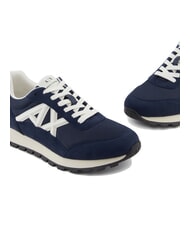 ARMANI EXCHANGE DROP MICROSUEDE Zapatillas con logotipo en contraste azul marino+blanco roto - Zapatos Hombre - 4