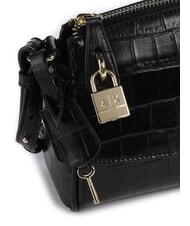 ARMANI EXCHANGE JANE CROCO Bolso de hombro con estampado de cocodrilo negro - Bolsos Mujer - 3
