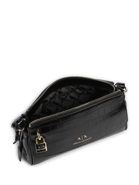 JANE CROCO Bolso de hombro con estampado de cocodrilo negro - Bolsos Mujer