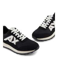 ARMANI EXCHANGE DROP MICROSUEDE Zapatillas con logotipo en contraste negro + blanquecino - Zapatos Hombre - 4