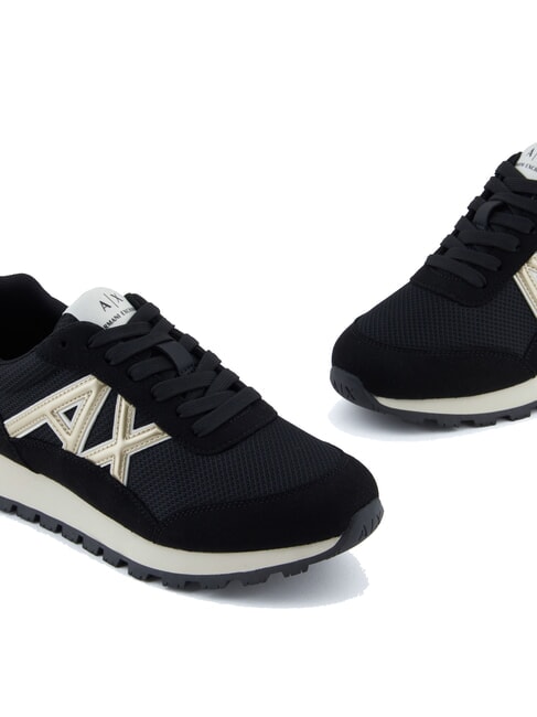 DROP MICROSUEDE Zapatillas con logo lateral negro/oro pálido - Zapatos Mujer