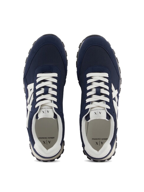 DROP MICROSUEDE Zapatillas con logotipo en contraste azul marino+blanco roto - Zapatos Hombre