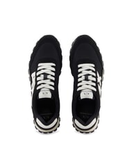 ARMANI EXCHANGE DROP MICROSUEDE Zapatillas con logotipo en contraste negro + blanquecino - Zapatos Hombre - 3
