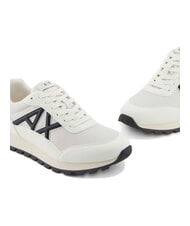 ARMANI EXCHANGE DROP MICROSUEDE Zapatillas con logotipo en contraste blanco roto + azul marino intenso + granate - Zapatos Hombre - 4