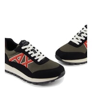 ARMANI EXCHANGE DROP MICROSUEDE Zapatillas con logotipo en contraste negro+oliva noche+calabaza - Zapatos Hombre - 4