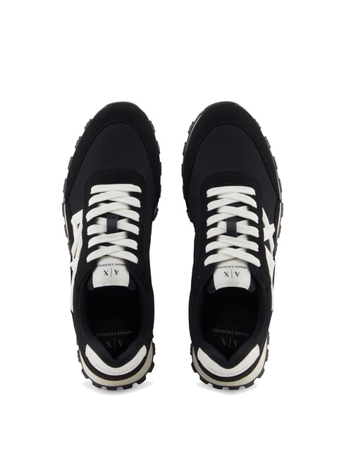 DROP MICROSUEDE Zapatillas con logotipo en contraste negro + blanquecino - Zapatos Hombre