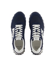 ARMANI EXCHANGE DROP MICROSUEDE Zapatillas con logotipo en contraste azul marino+blanco roto - Zapatos Hombre - 3