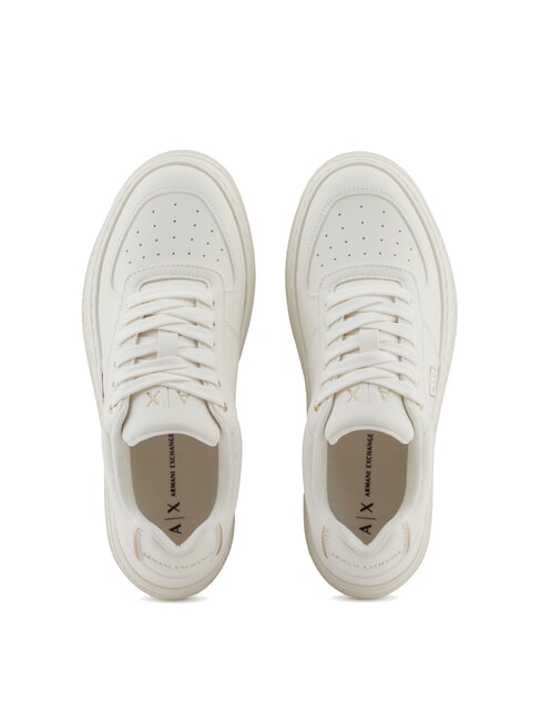 JANE Zapatillas de plataforma blanco roto + oro pálido - Zapatos Mujer