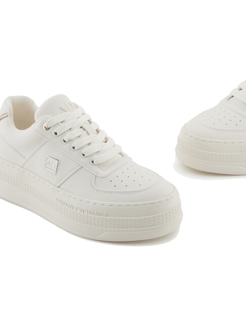 JANE Zapatillas de plataforma blanco roto + oro pálido - Zapatos Mujer