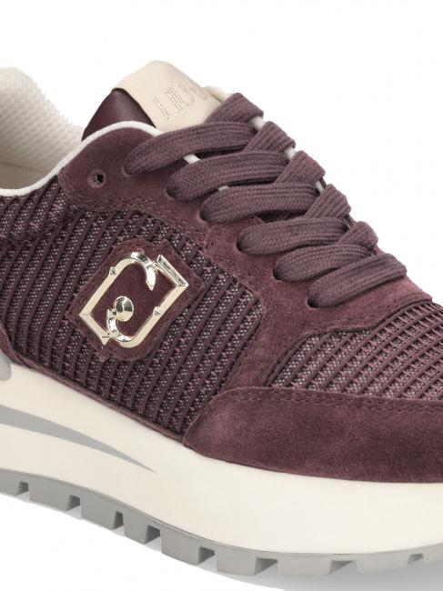 AMAZING 25 Zapatillas de ante y malla carmesí/dorado claro - Zapatos Mujer