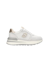 LIUJO AMAZING 25 Zapatillas de ante y malla blanco roto/dorado claro - Zapatos Mujer - 3
