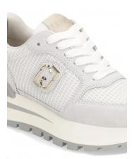 LIUJO AMAZING 25 Zapatillas de ante y malla blanco roto/dorado claro - Zapatos Mujer - 5