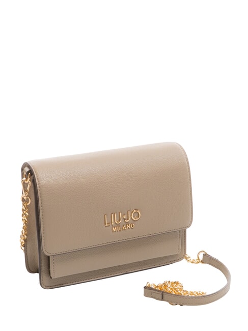 CALIWEN Bolso bandolera pequeño con solapa gris topo del desierto - Bolsos Mujer