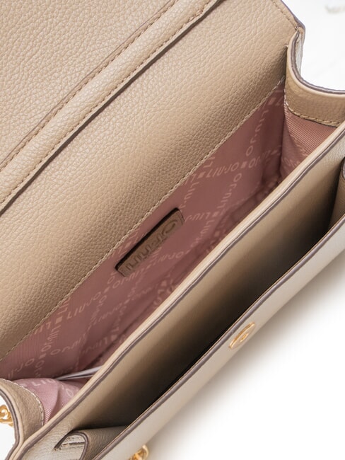 CALIWEN Bolso bandolera pequeño con solapa gris topo del desierto - Bolsos Mujer