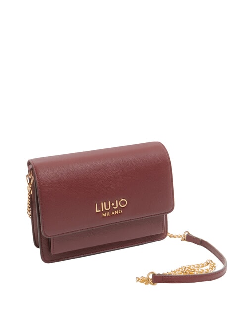 CALIWEN Bolso bandolera peque&ntilde;o con solapa vino tinto - Bolsos Mujer