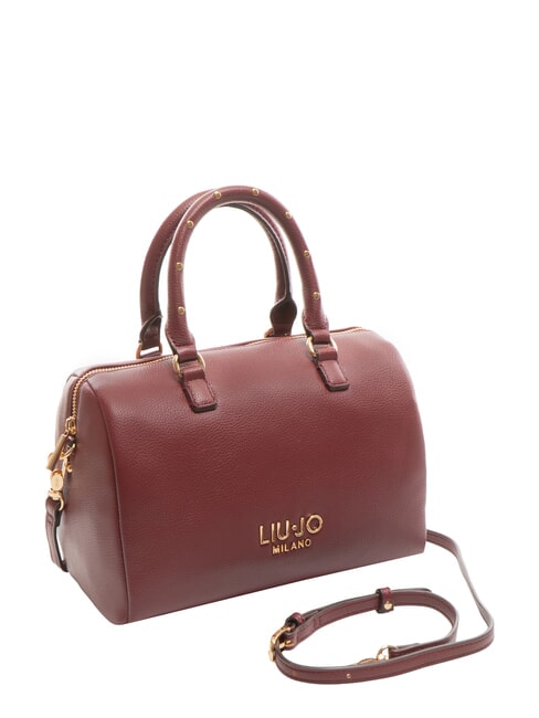 EVRIM Bolso de ba&uacute;l con tachuelas vino tinto - Bolsos Mujer