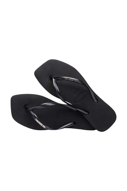 SQUARE LOGO Chancletas negro/plata - Zapatos Mujer