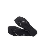HAVAIANAS SQUARE LOGO Chancletas negro/plata - Zapatos Mujer - 2