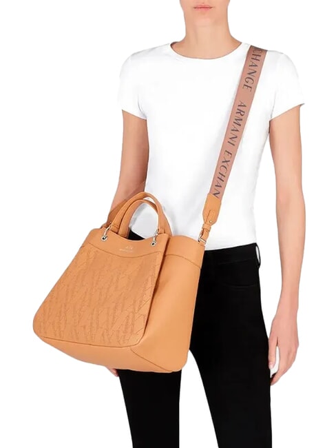 WAVE Bolso grande perforado rosa camello - Bolsos Mujer