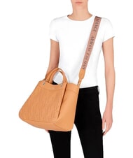 ARMANI EXCHANGE WAVE Bolso grande perforado rosa camello - Bolsos Mujer - 5