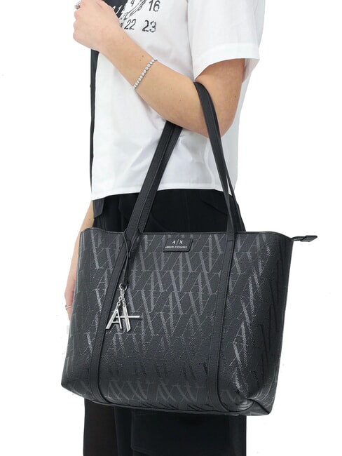 SILVYE MONOGRAM Bolso de compras de hombro negro/negro - Bolsos Mujer