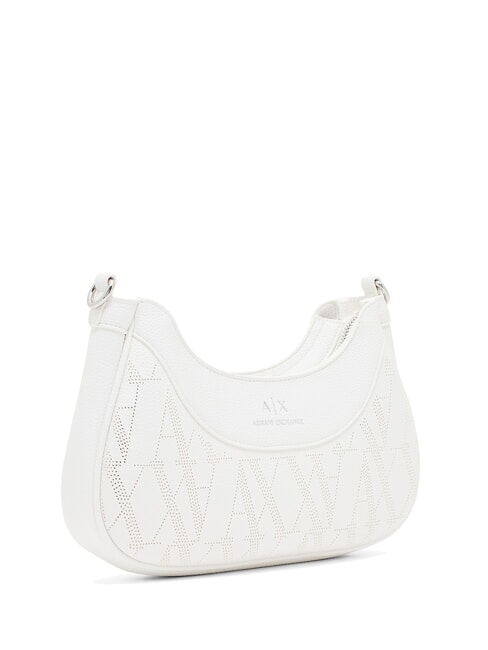 WAVE Bolso de hombro mediano perforado blanco brillante - Bolsos Mujer