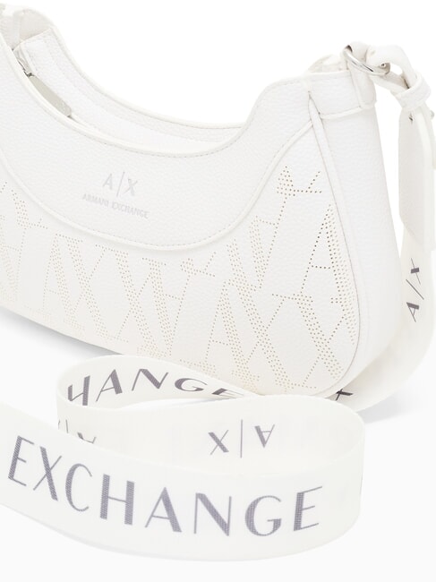 WAVE Bolso de hombro mediano perforado blanco brillante - Bolsos Mujer