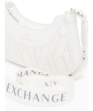 ARMANI EXCHANGE WAVE Bolso de hombro mediano perforado blanco brillante - Bolsos Mujer - 3