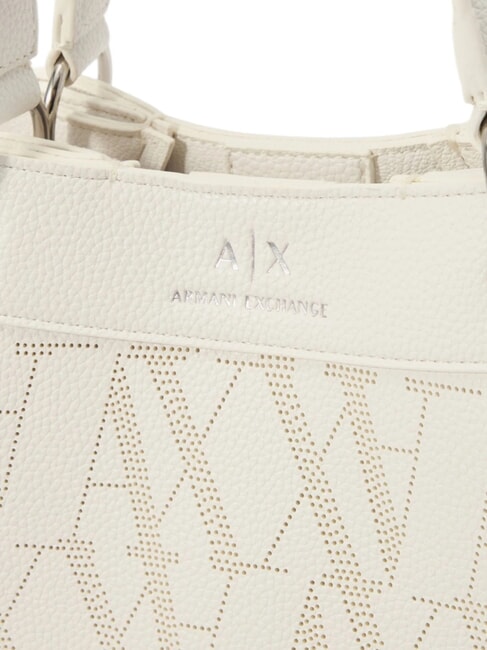 WAVE Bolso mediano perforado con bandolera blanco brillante - Bolsos Mujer