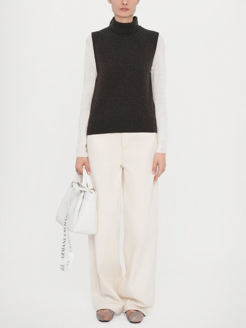 WAVE Bolso mediano perforado con bandolera blanco brillante - Bolsos Mujer