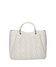 ARMANI EXCHANGE WAVE Bolso grande perforado blanco brillante - Bolsos Mujer - 3