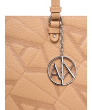 ARMANI EXCHANGE GYNGER Bolso de hombro con estampado de logotipo por toda la prenda rosa camello/rosa camello - Bolsos Mujer - 3