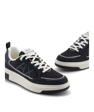 ARMANI EXCHANGE A|X Zapatillas con inserciones de malla y logotipo. azul marino intenso + blanco roto - Zapatos Hombre - 4