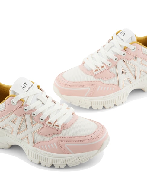 A|X Zapatillas gruesas con inserciones de malla rosa claro + blanco roto - Zapatos Mujer