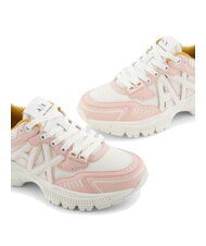 ARMANI EXCHANGE A|X Zapatillas gruesas con inserciones de malla rosa claro + blanco roto - Zapatos Mujer - 3