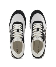ARMANI EXCHANGE A|X Zapatillas de malla con logotipo en contraste blanco roto + negro - Zapatos Mujer - 3