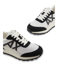 ARMANI EXCHANGE A|X Zapatillas de malla con logotipo en contraste blanco roto + negro - Zapatos Mujer - 4