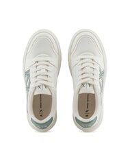 ARMANI EXCHANGE A|X Zapatillas con logotipo en contraste blanco apagado + verde oscuro - Zapatos Mujer - 5