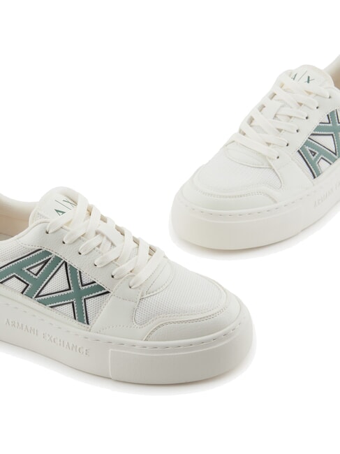 A|X Zapatillas con logotipo en contraste blanco apagado + verde oscuro - Zapatos Mujer