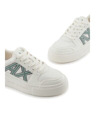 ARMANI EXCHANGE A|X Zapatillas con logotipo en contraste blanco apagado + verde oscuro - Zapatos Mujer - 4