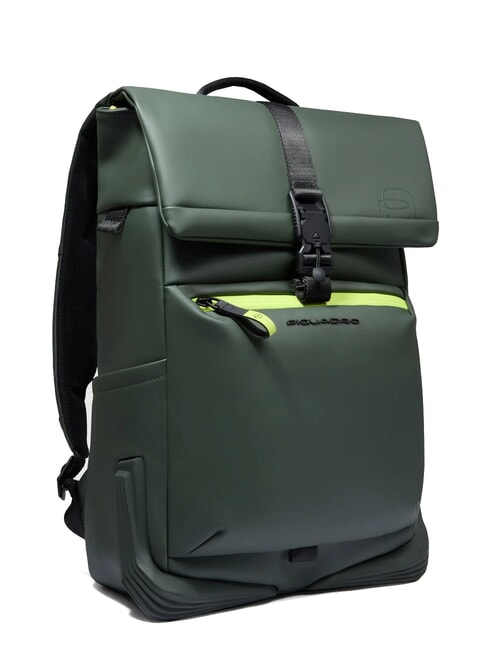 CORNER SPECIALE GOMMATO Mochila para portátil con tapa enrollable VERDE - Mochilas para portátil
