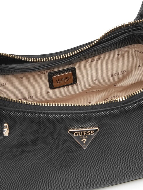 ROSALBA Bolso de hombro con estampado saffiano NEGRO - Bolsos Mujer