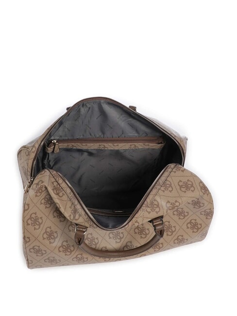 BERTA Bolsa de lona grande con correa para el hombro logotipo de café con leche / marrón - Bolsas de viaje