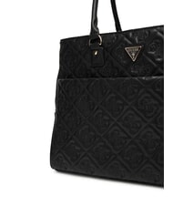 GUESS ADELASIA Bolsa de compras con logotipo bordado NEGRO - Bolsos Mujer - 3