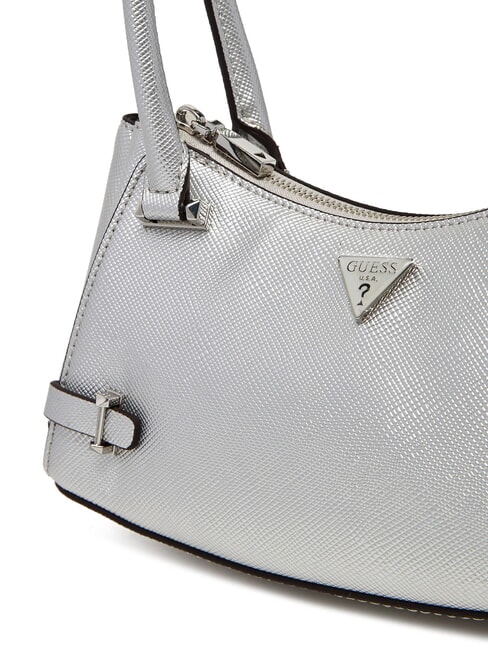 ROSALBA Bolso de hombro con estampado saffiano SILVER - Bolsos Mujer