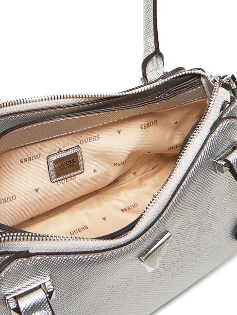 ROSALBA Bolso de hombro con estampado saffiano SILVER - Bolsos Mujer