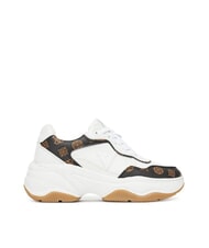 GUESS HAPYY3 Zapatillas con inserciones de logotipo de peonía Blanco / marrón - Zapatos Mujer - 2