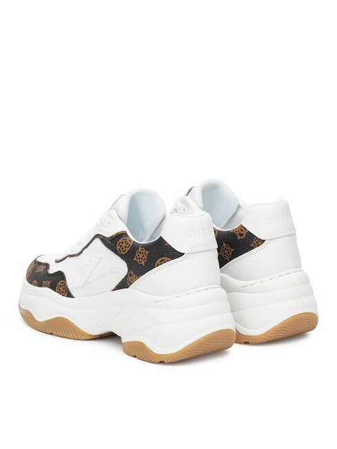 HAPYY3 Zapatillas con inserciones de logotipo de peonía Blanco / marrón - Zapatos Mujer